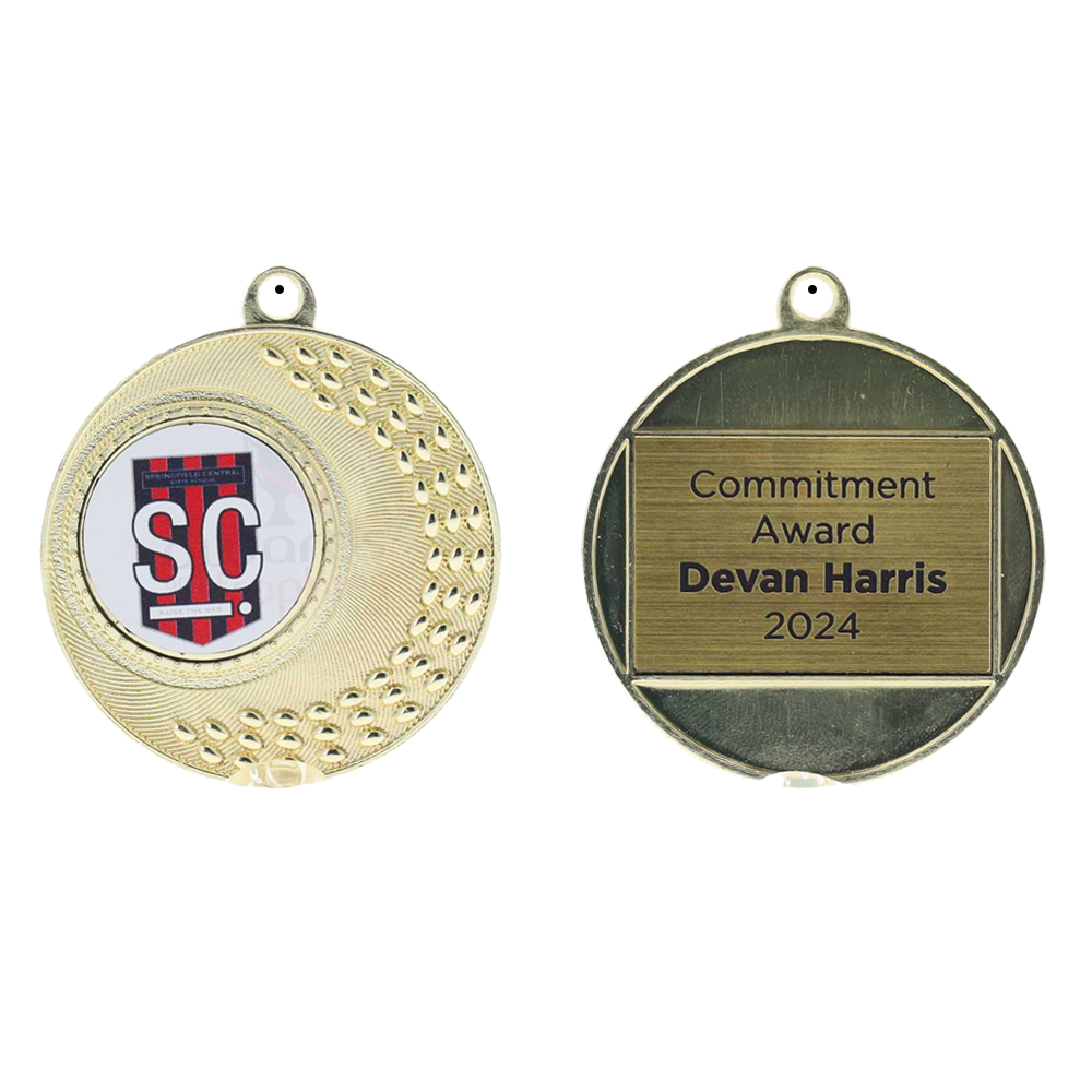 Tactile Personalised Medal 50mm - Gold