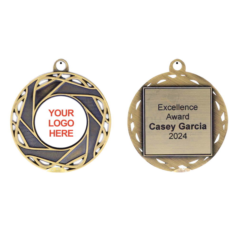 Hex Personalised Medal 50mm - Gold