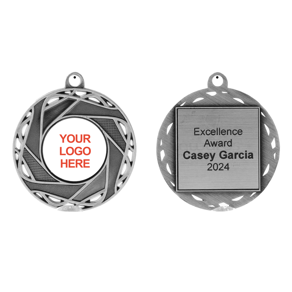 Hex Personalised Medal 50mm - Silver