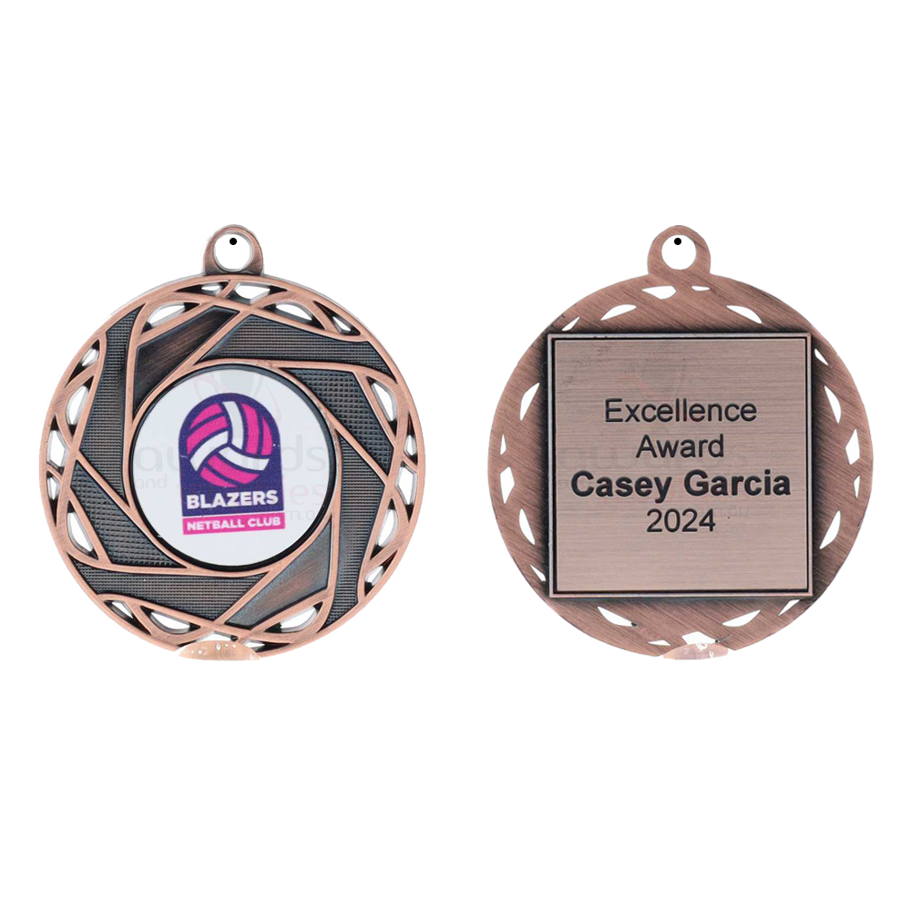 Hex Personalised Medal 50mm - Bronze