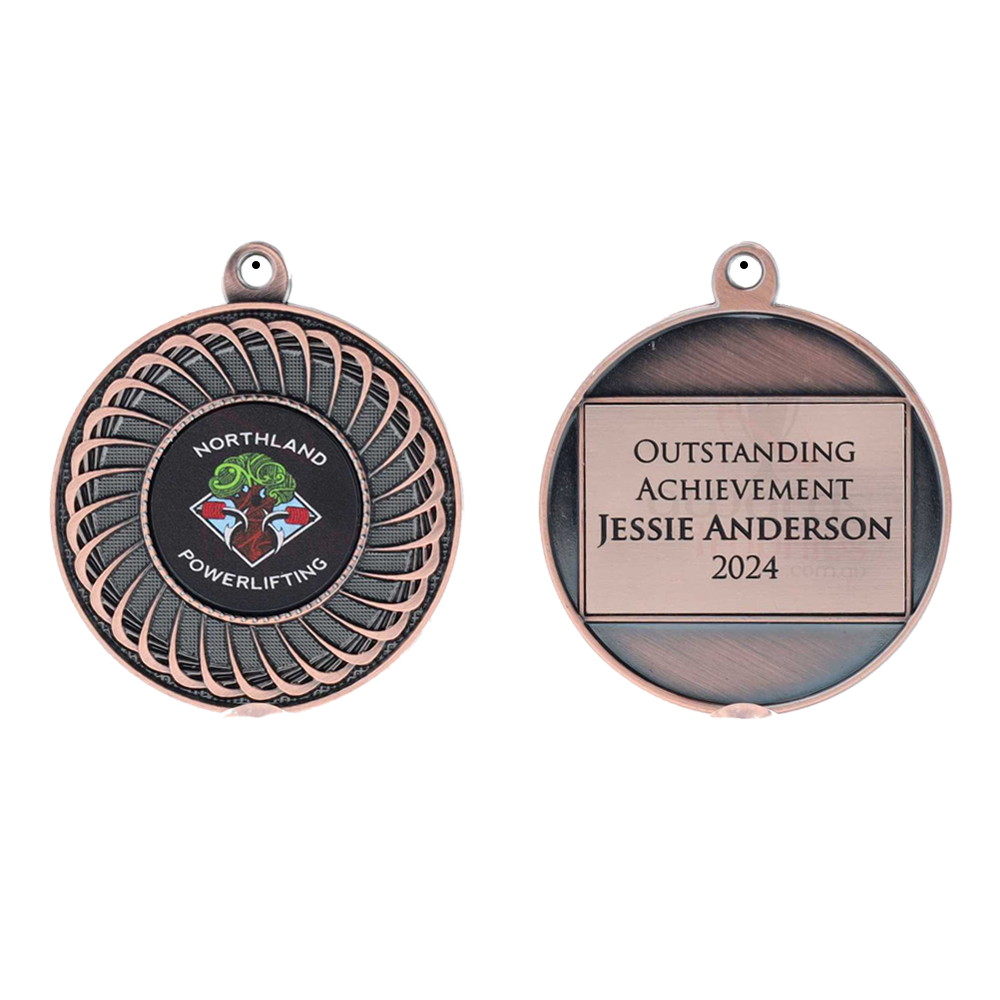 Oblique Personalised Medal 50mm - Bronze
