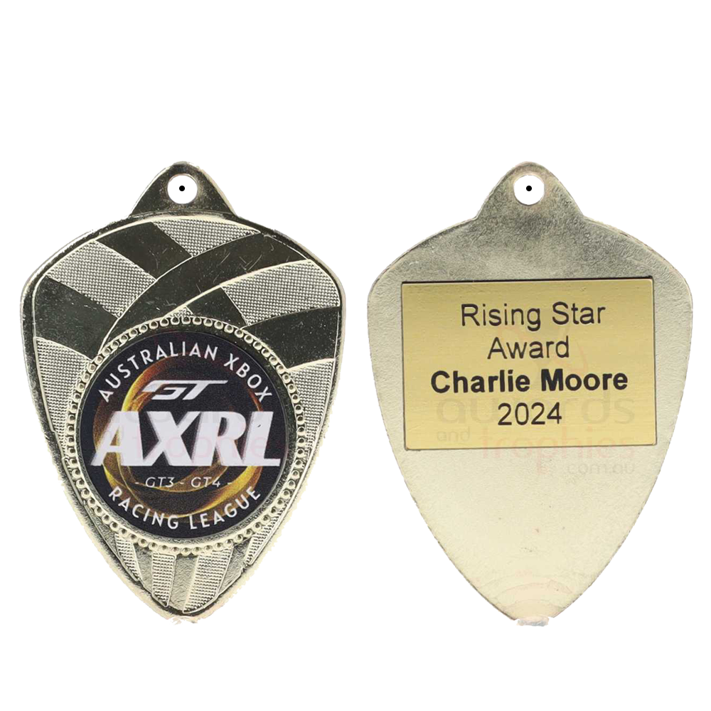 Shield Personalised Medal 66mm - Gold
