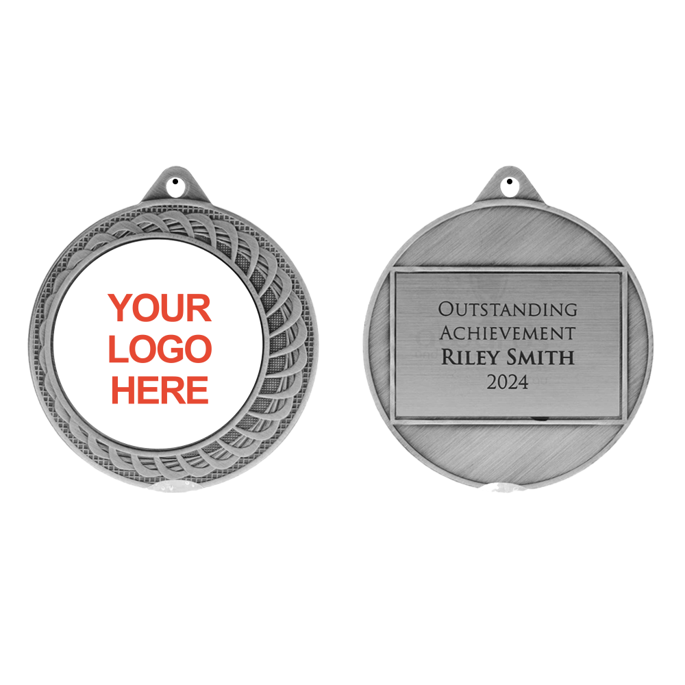 Filigree Personalised Medal 70mm - Silver