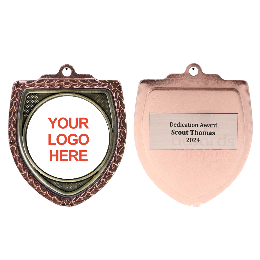 Personalised Shield Medal 80mm - Bronze