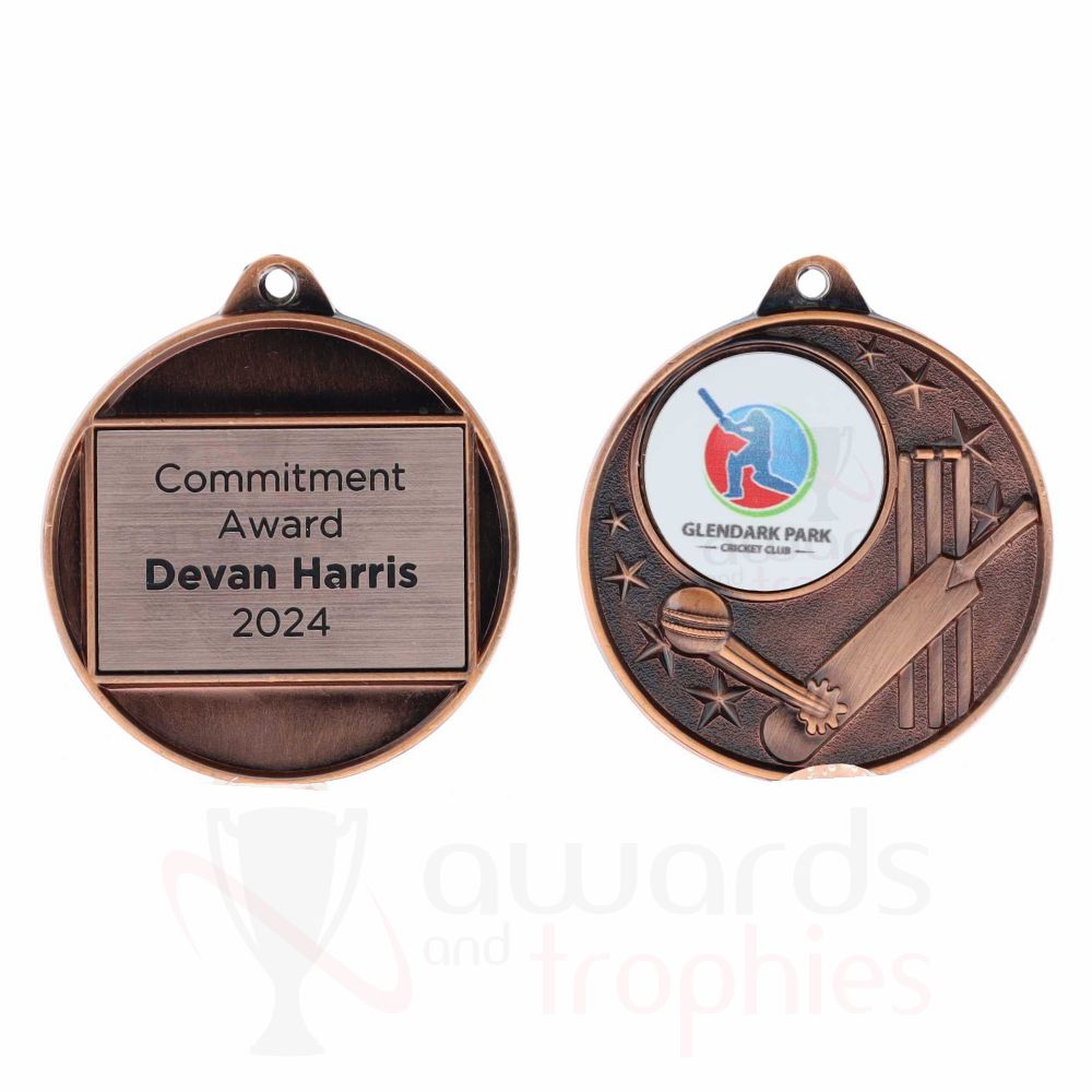 Cricket Logo Starry Medal 50mm - Bronze