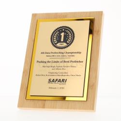 Sublime Bamboo Eco Plaque Gold 200mm