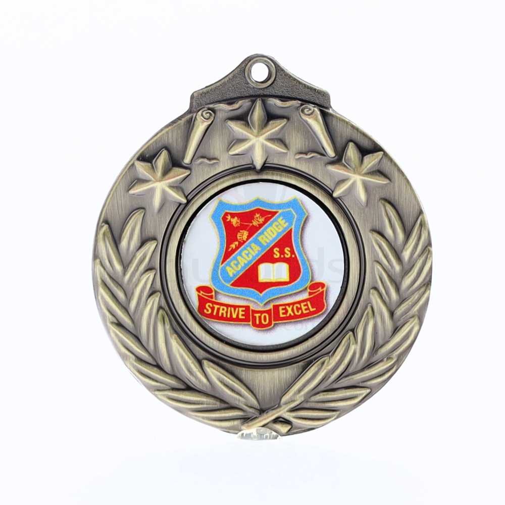 Tri-Star Personalised Medal Gold 50mm