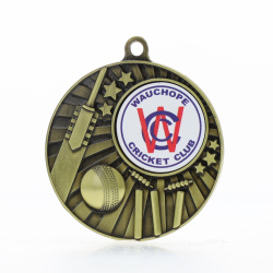 Impact Cricket Logo Medal Gold 50mm