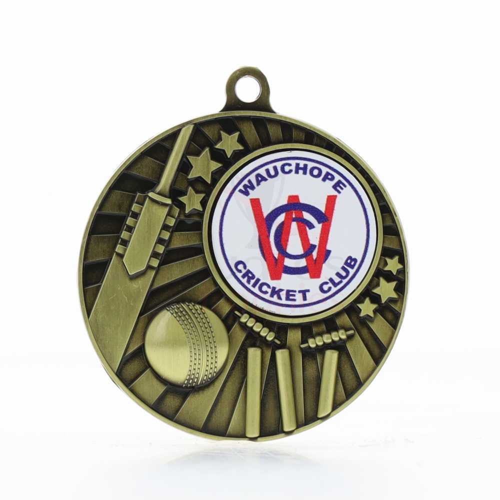 Impact Cricket Logo Medal Gold 50mm