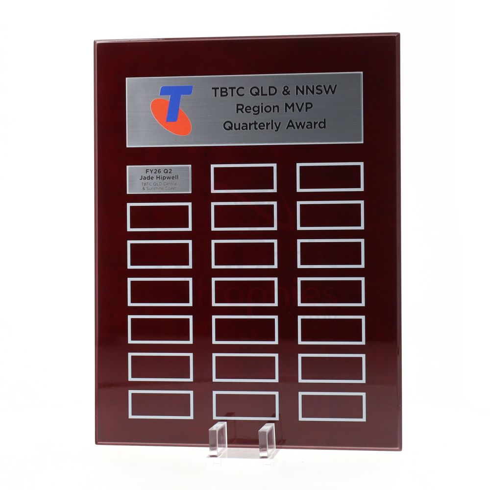 Continuity Perpetual Plaque 300mm - Rosewood/Silver