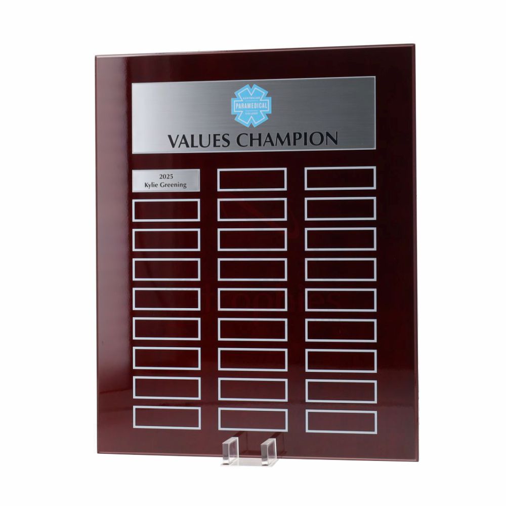 Continuity Perpetual Plaque 380mm - Rosewood/Silver