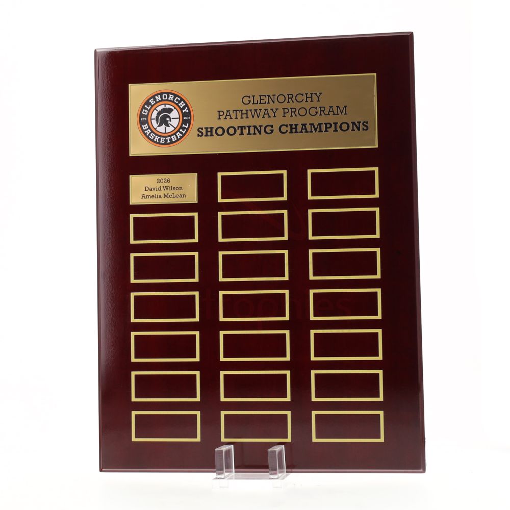 Continuity Perpetual Plaque 300mm - Rosewood/Gold