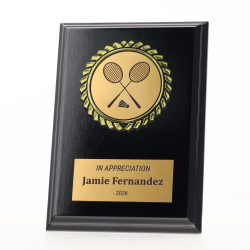 Black Plaque 150mm - Badminton