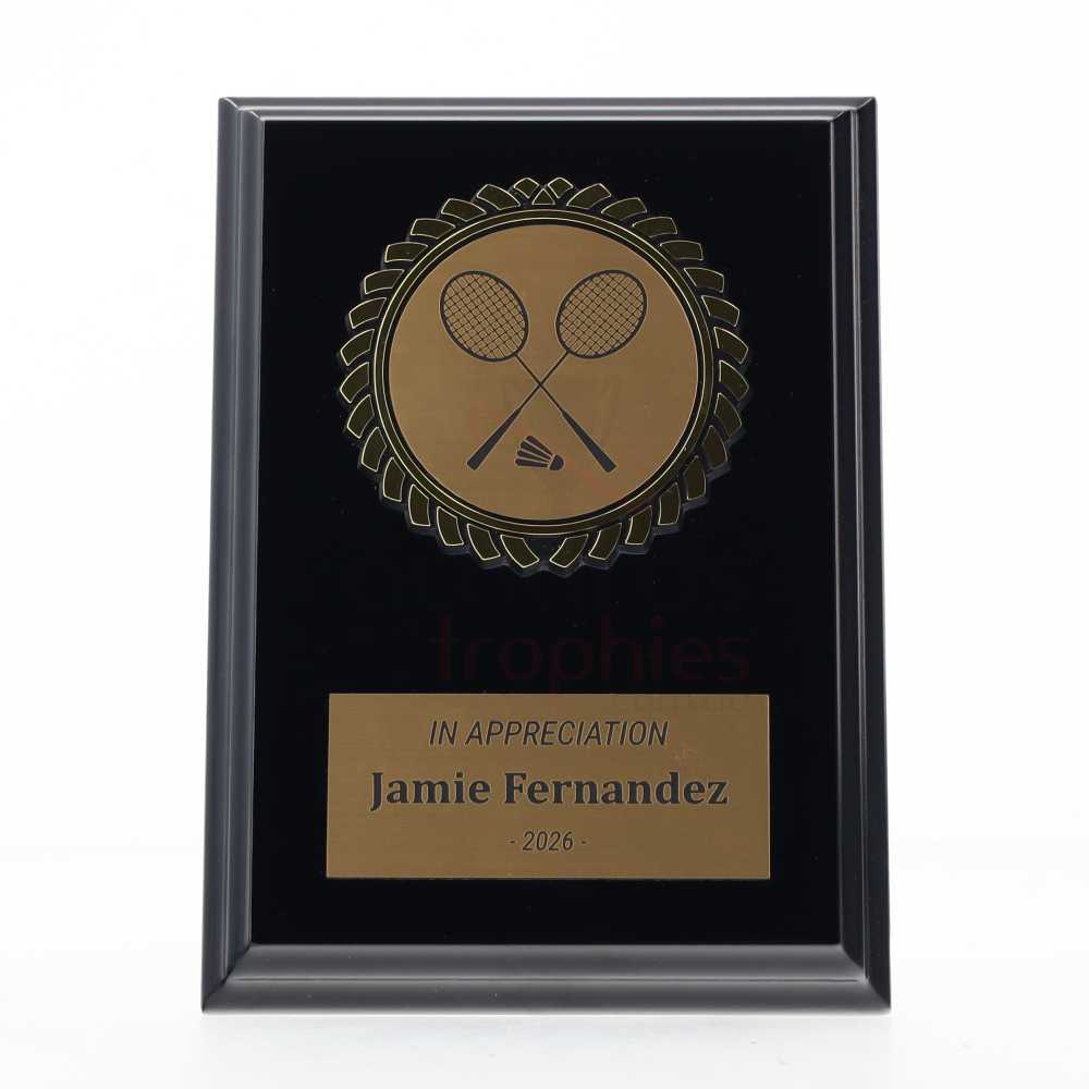 Black Plaque 150mm - Badminton