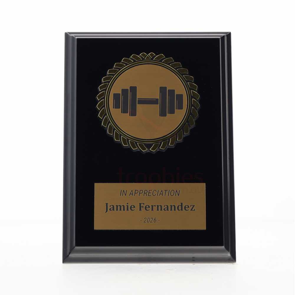 Black Plaque 150mm - Fitness