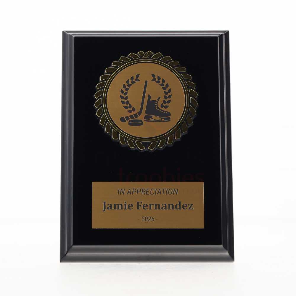 Black Plaque 150mm - Ice Hockey