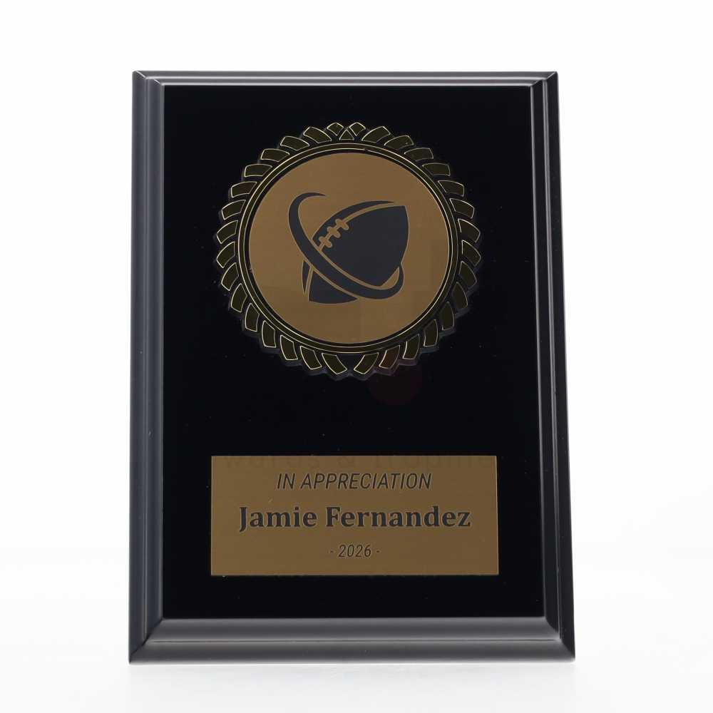 Black Plaque 150mm - Touch Football