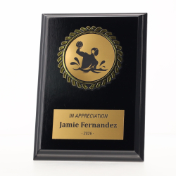 Black Plaque 150mm - Water Polo Male