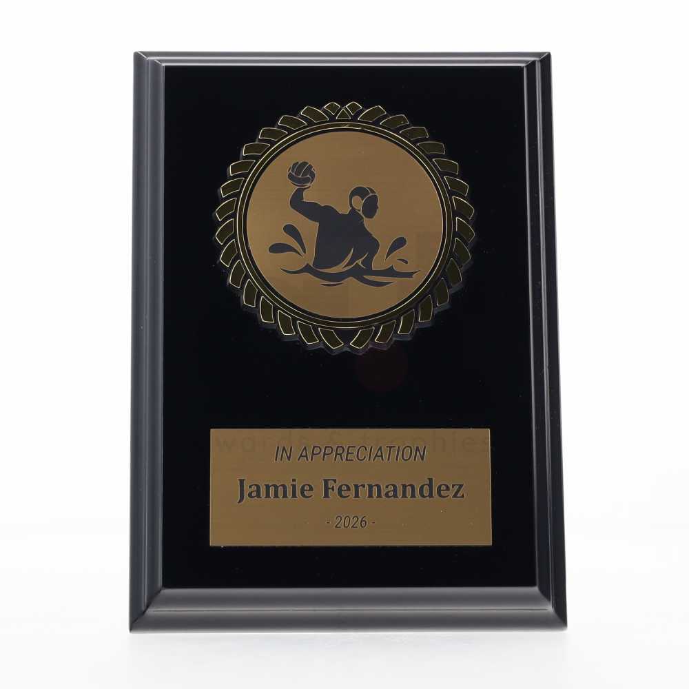 Black Plaque 150mm - Water Polo Male