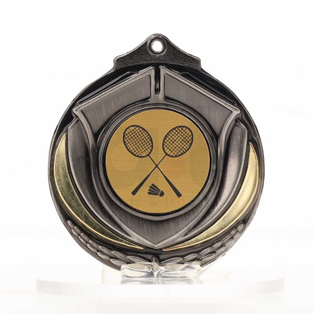 Two Tone Silver Medal 50mm - Badminton