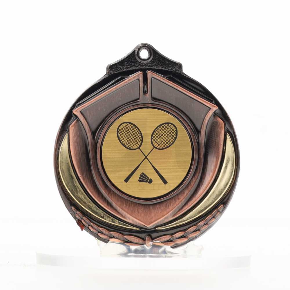 Two Tone Bronze Medal 50mm - Badminton