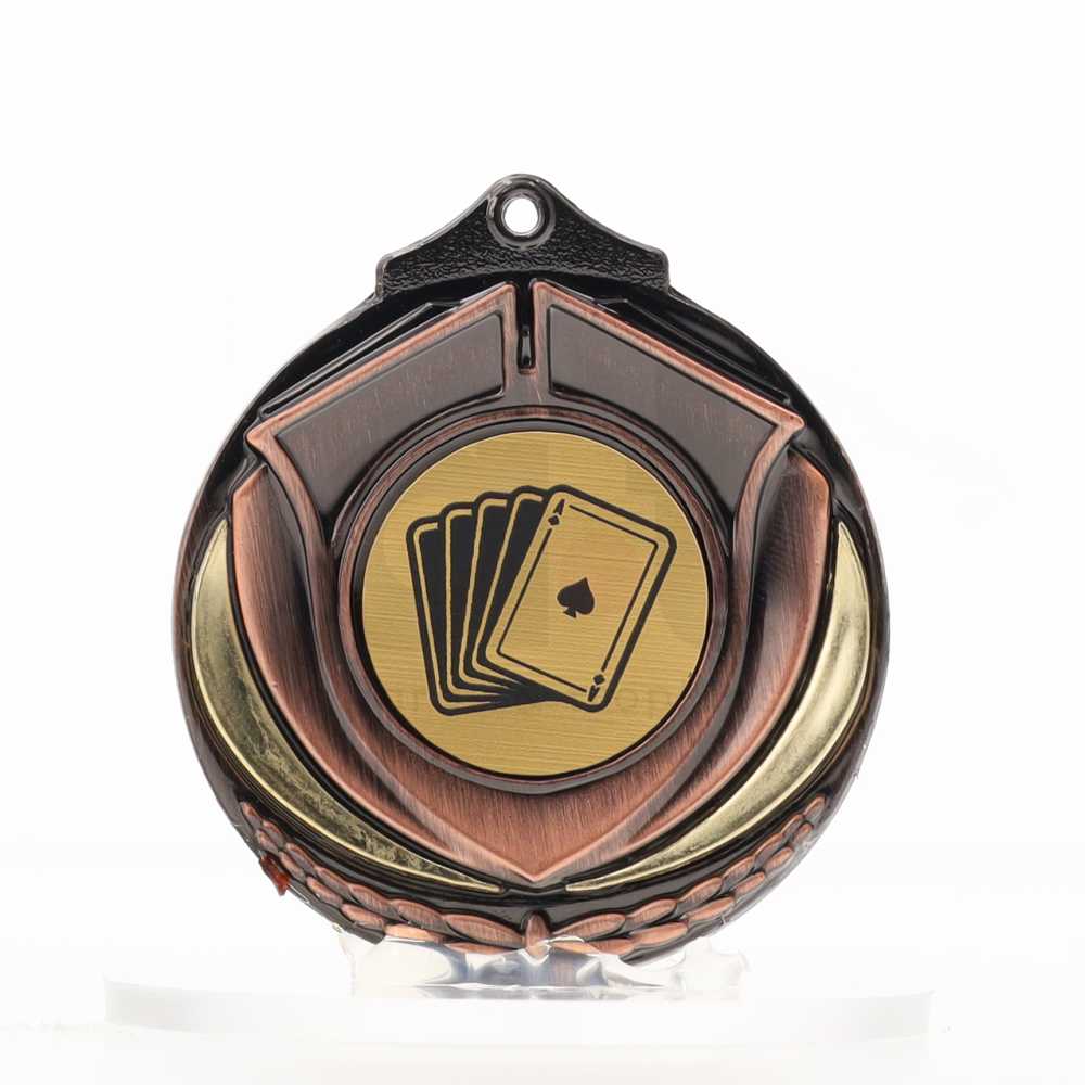 Two Tone Bronze Medal 50mm - Cards