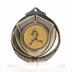 Two Tone Gold Medal 50mm - Gridiron