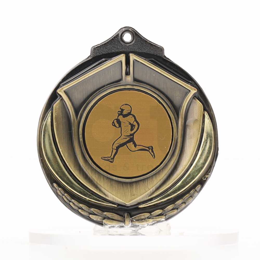 Two Tone Gold Medal 50mm - Gridiron