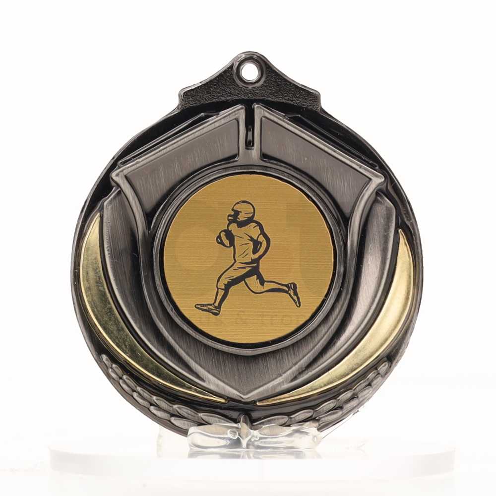 Two Tone Silver Medal 50mm - Gridiron