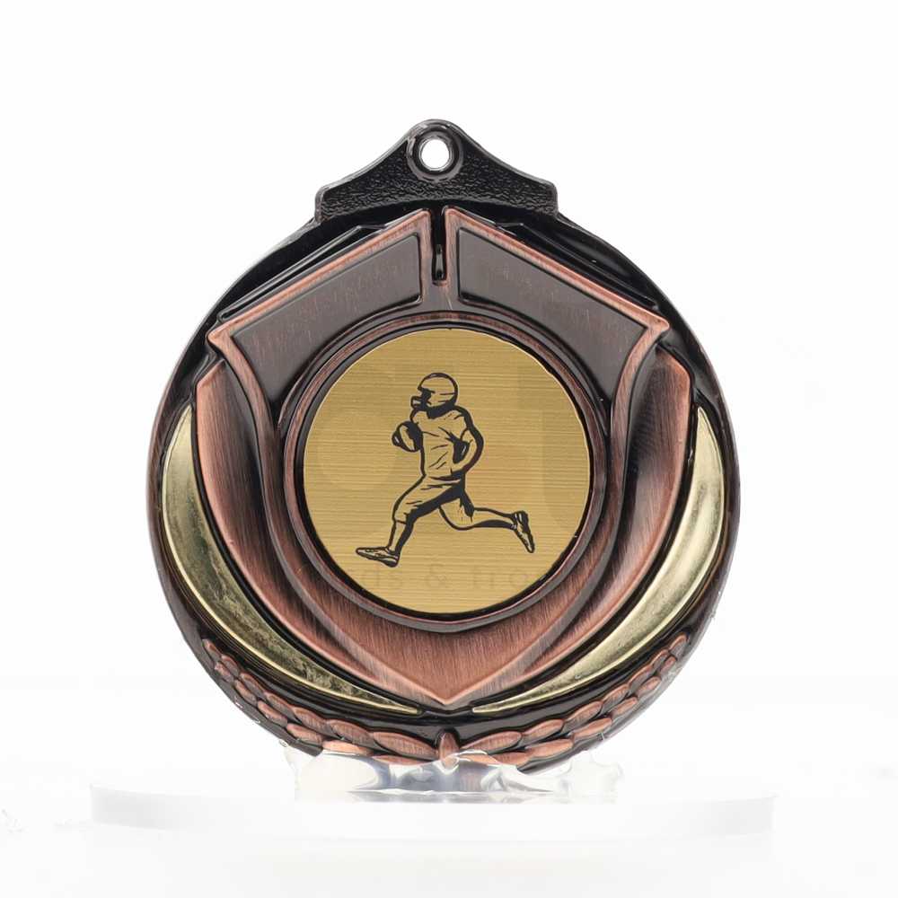 Two Tone Bronze Medal 50mm - Gridiron