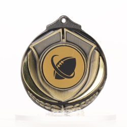 Two Tone Gold Medal 50mm - Touch Football