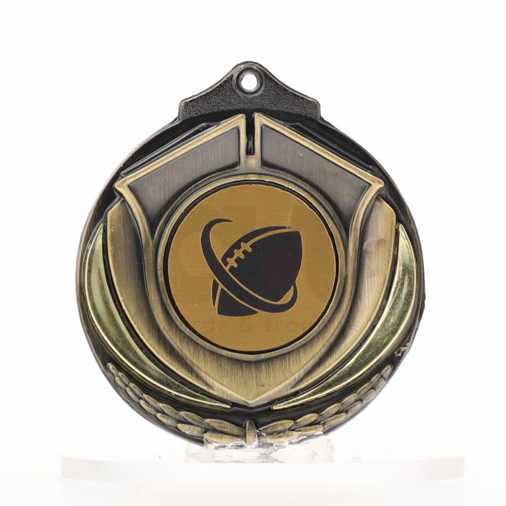 Two Tone Gold Medal 50mm - Touch Football