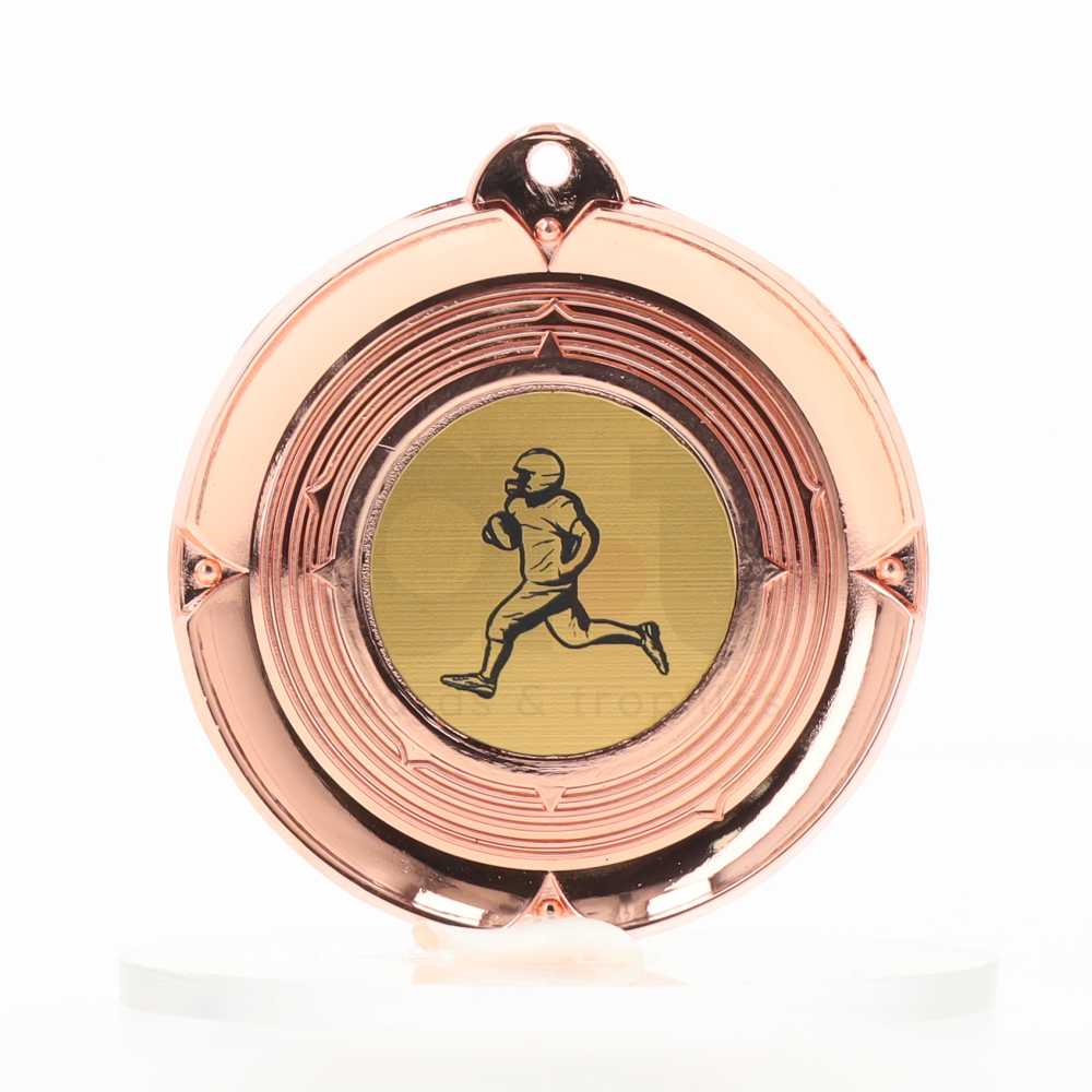 Deluxe Bronze Medal 50mm - Gridiron