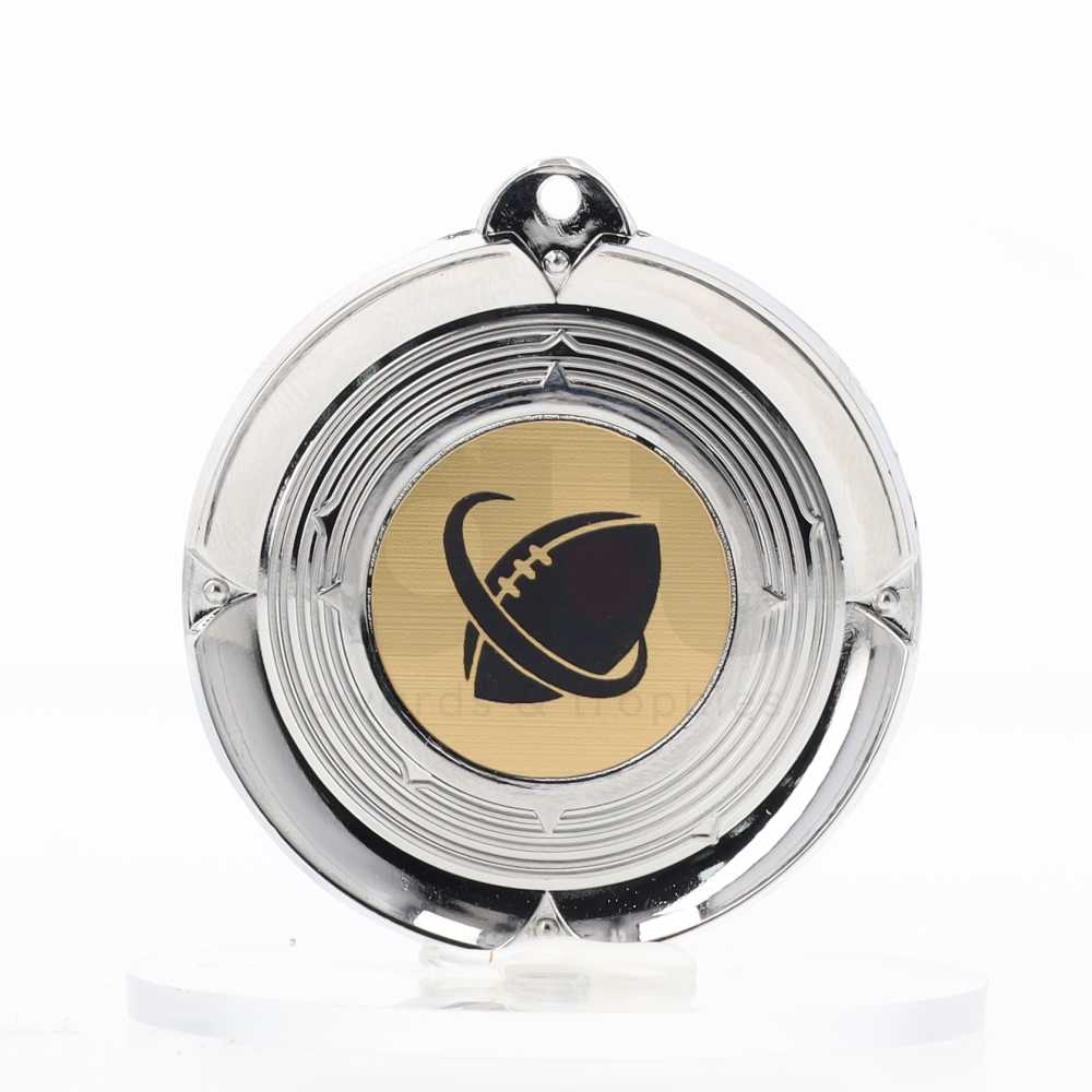 Deluxe Silver Medal 50mm - Touch Football