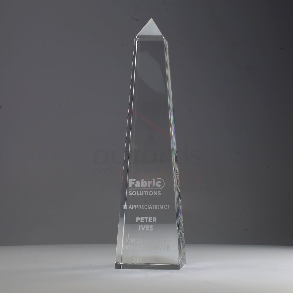 Infiniti Clear Crystal Obelisk 210mm