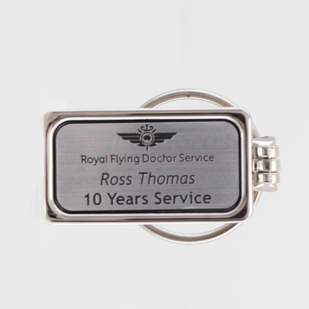 Engraved Silver Keyring