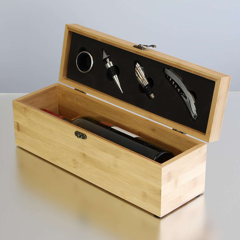 Bamboo Wine Box with Tools