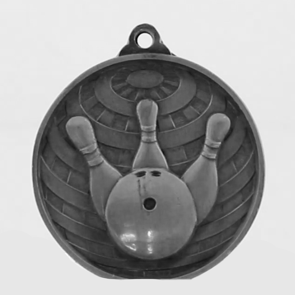 Global Tenpin Bowling Medal 50mm Silver 