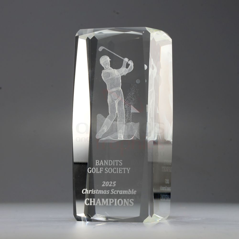 3D Golf Male Tall Crystal Block 120mm