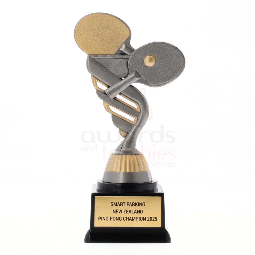 Silver Table Tennis Theme on Black Base 160mm