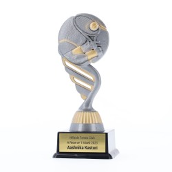 Silver Tennis Theme on Black Base 160mm