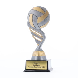 Silver Volleyball Theme on Black Base 160mm 