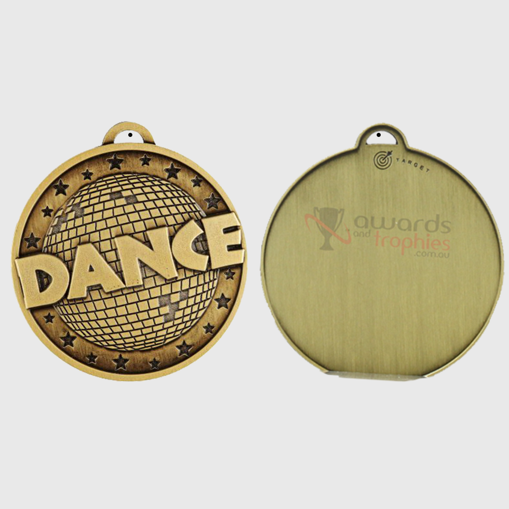 Disco Dance Medal 50mm Gold