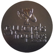 Shiny black custom medal
