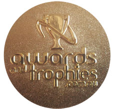 Shiny gold custom medal